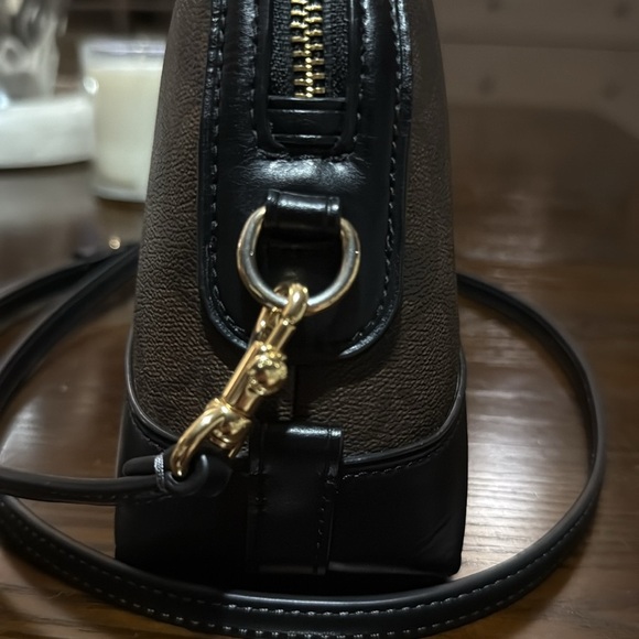 Coach Brown and Black Dome Crossbody Bag with Gold Hardware - Picture 4 of 9